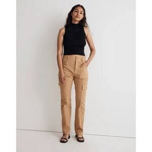 Madewell '90s Straight Cargo Pants Women's 30 Khaki Pockets‎ Mid Rise Casual